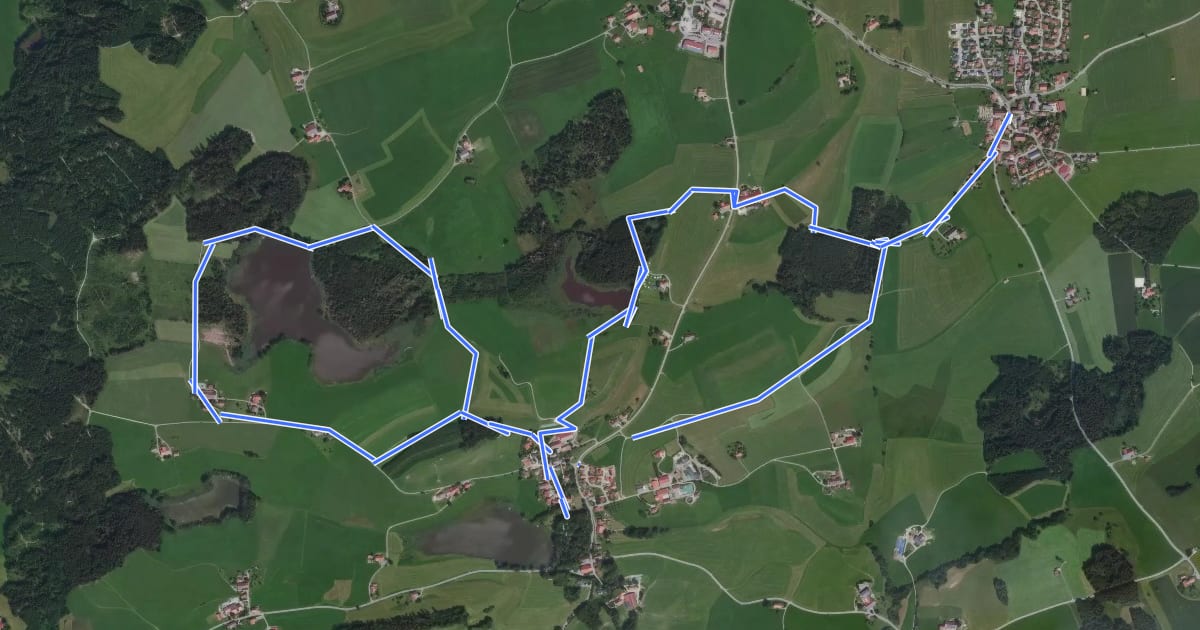 Маршрут 1 - Wanderung Panoramahöhenweg durch Wald und Flur на спутниковом снимке