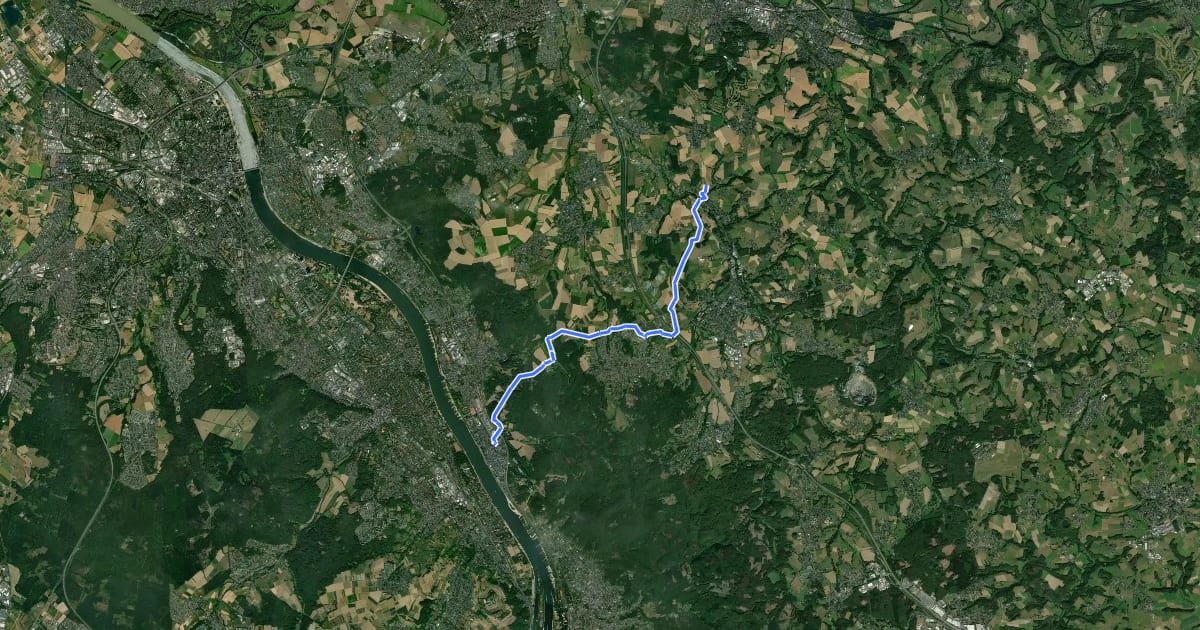 Маршрут [<1] Wanderweg 1 des KEV [Königswinter] на спутниковом снимке