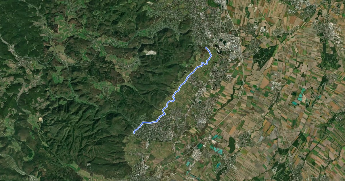 Маршрут 1. Wiener Wasserwanderweg на спутниковом снимке