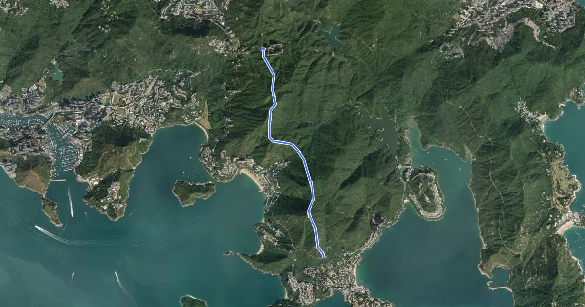 Маршрут 衛奕信徑第1段 Wilson Trail Section 1 на спутниковом снимке