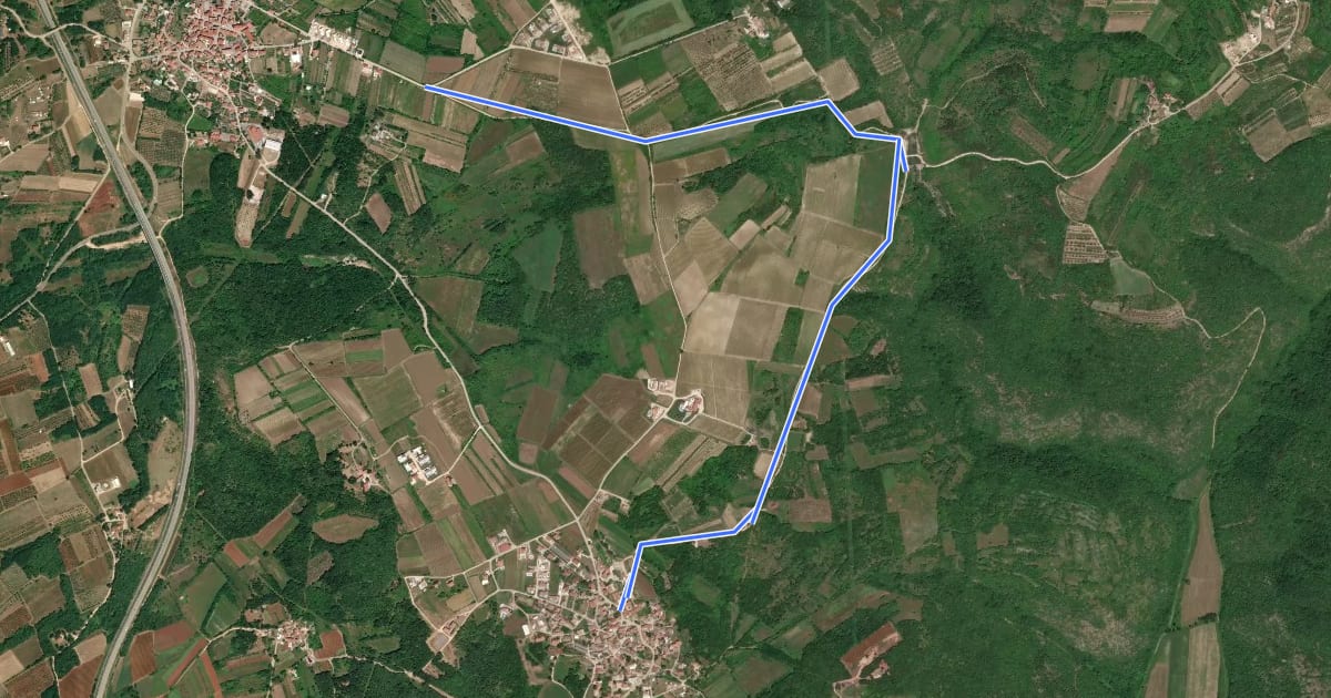 Маршрут 10/1 - The istrian malvasia route на спутниковом снимке