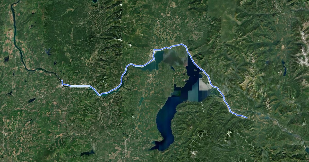 Маршрут 10 (Idaho) на спутниковом снимке