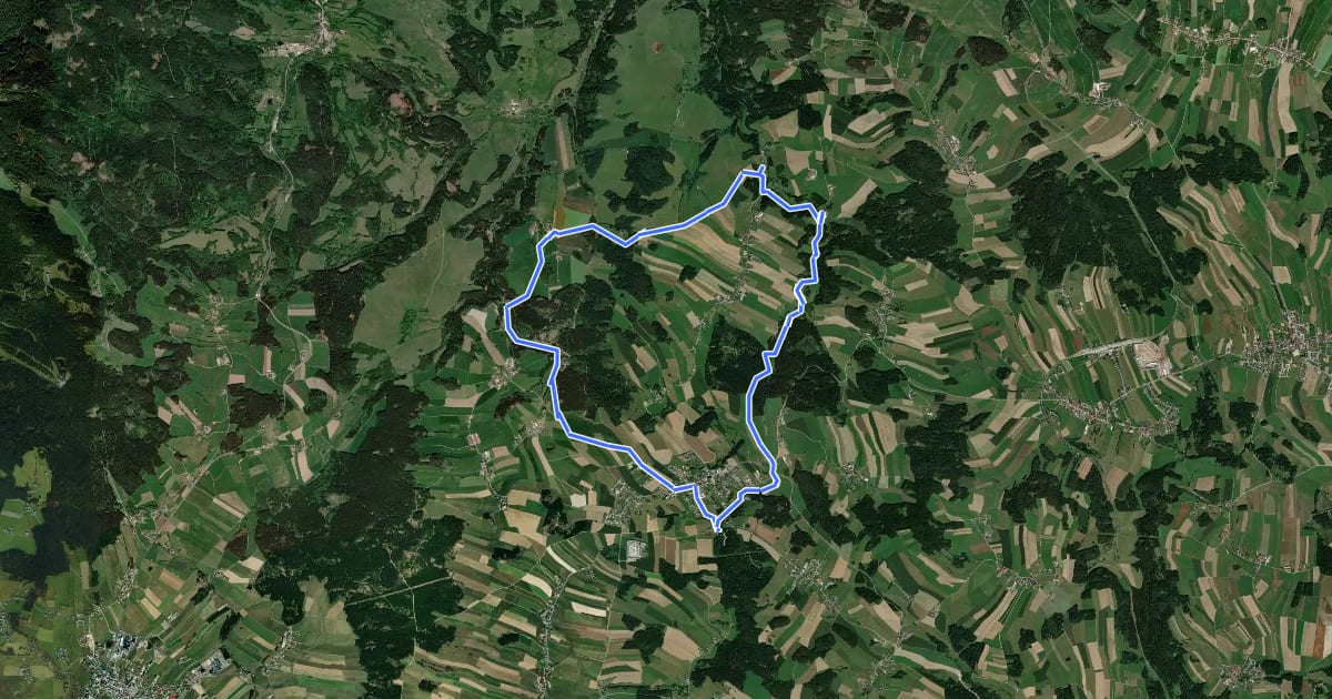 Маршрут 10 Mühlenwanderweg на спутниковом снимке