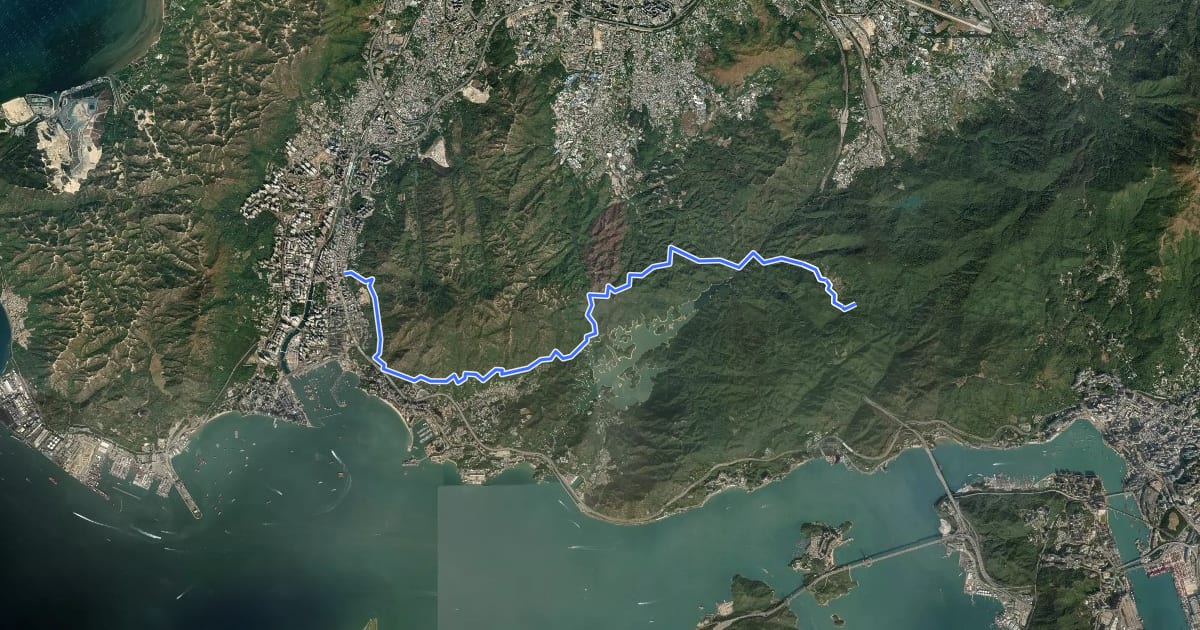 Маршрут 麥理浩徑第10段 MacLehose Trail Section 10 на спутниковом снимке