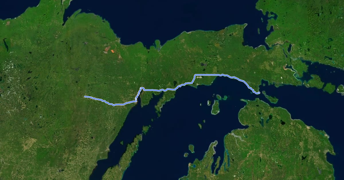 Маршрут 10 (Michigan) на спутниковом снимке