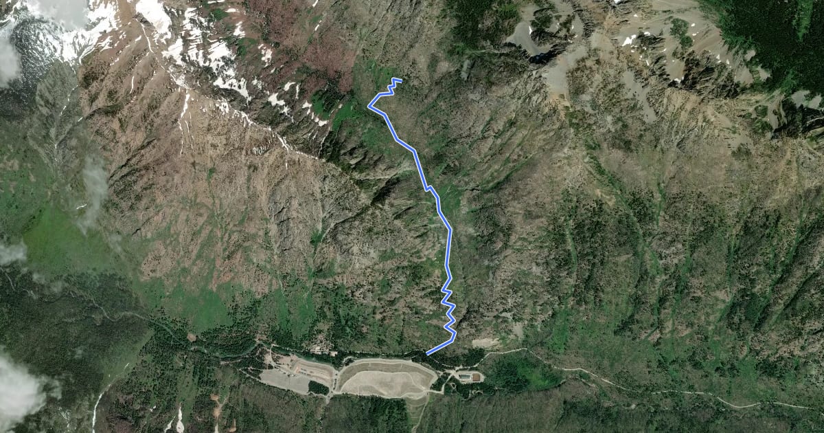 Маршрут 10 Mile Creek Trail на спутниковом снимке