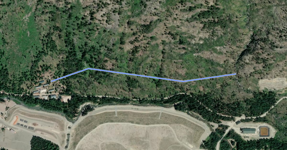 Маршрут 10 Mile Falls Trail на спутниковом снимке