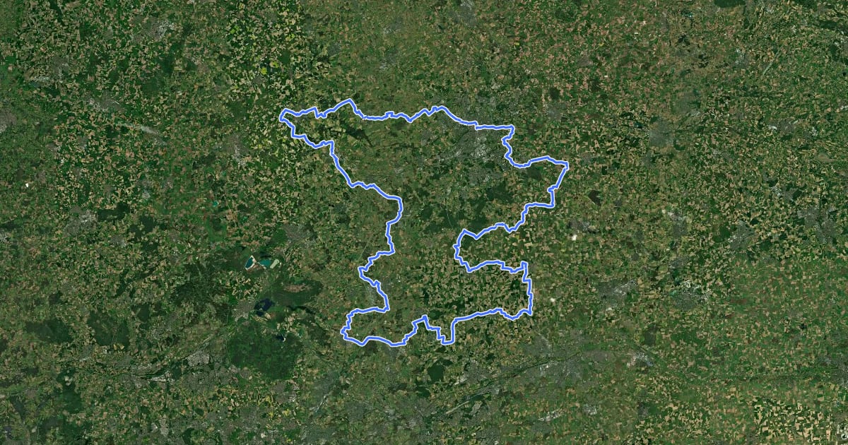 Маршрут 100 Schlösser Route (Süd) на спутниковом снимке