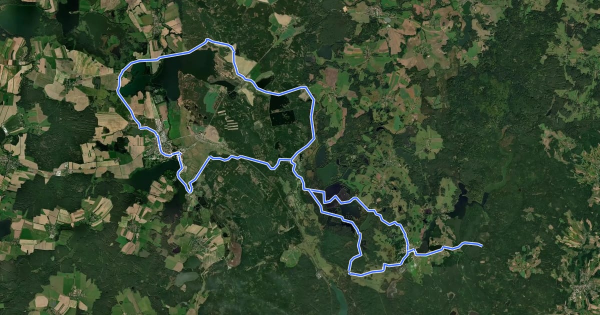 Маршрут 100 Teiche Tour Litschau на спутниковом снимке