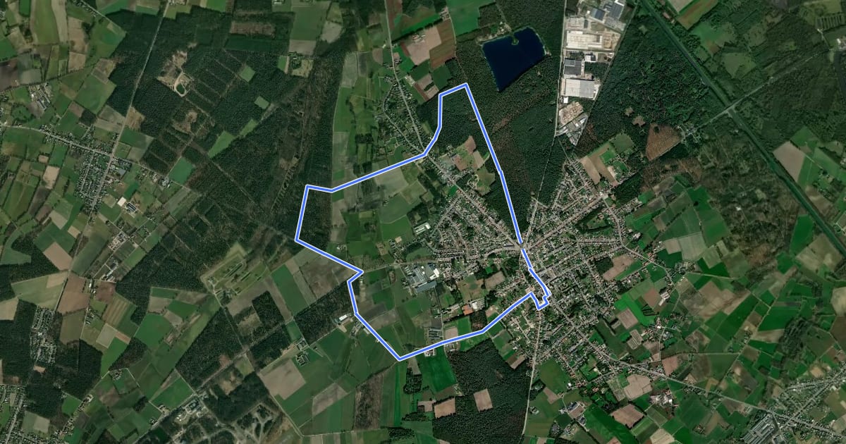 Маршрут 10000-stappenroute на спутниковом снимке