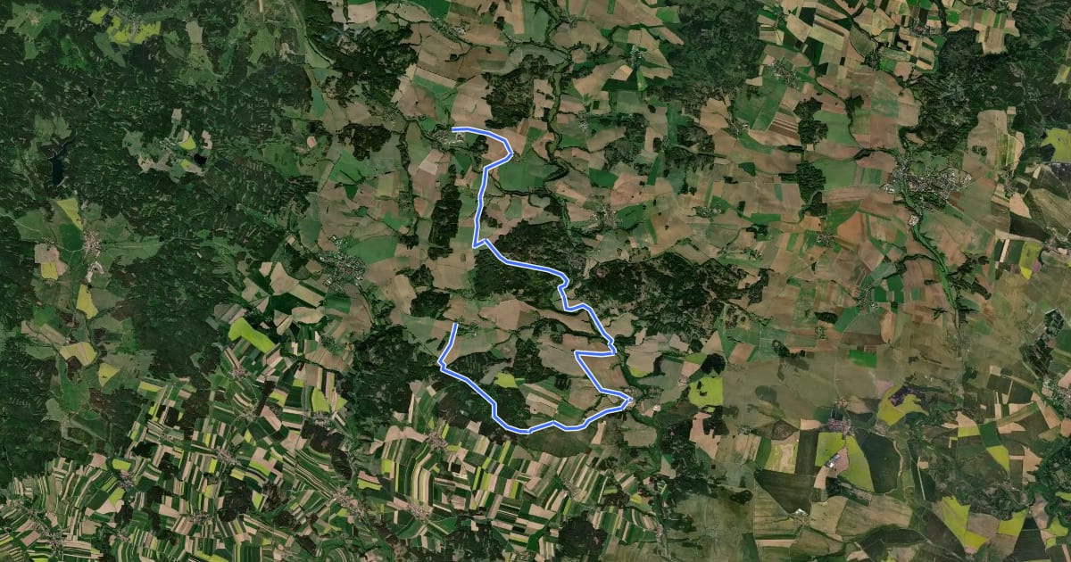 Маршрут 1002 Cizkrajov - Slavětín на спутниковом снимке