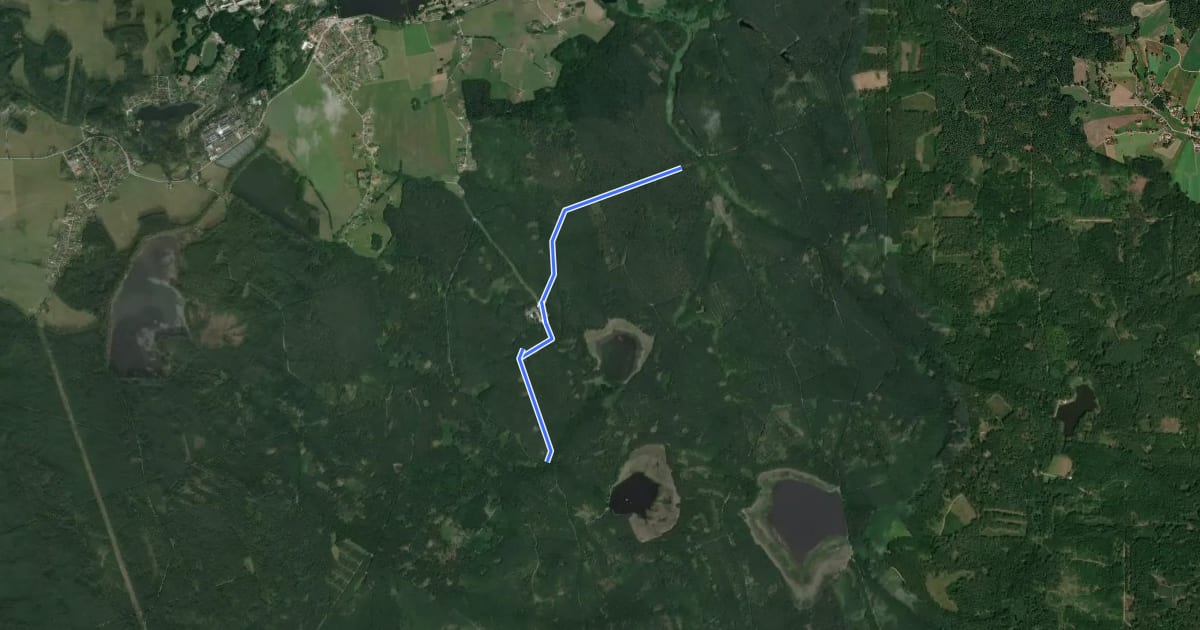 Маршрут 1005 Planoborská cesta - CT341 на спутниковом снимке