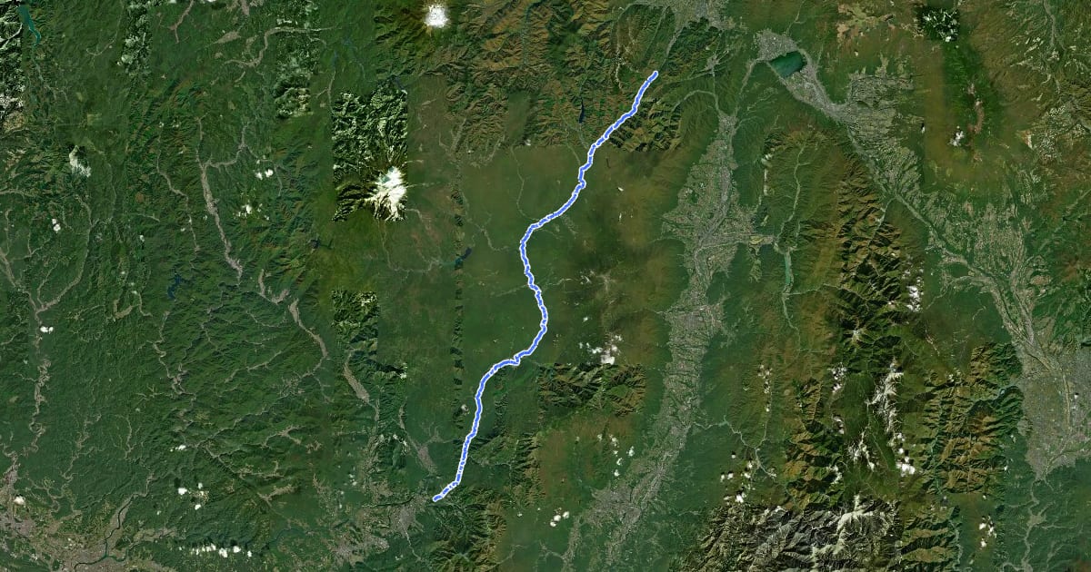 Маршрут 中山道（木曽路） на спутниковом снимке