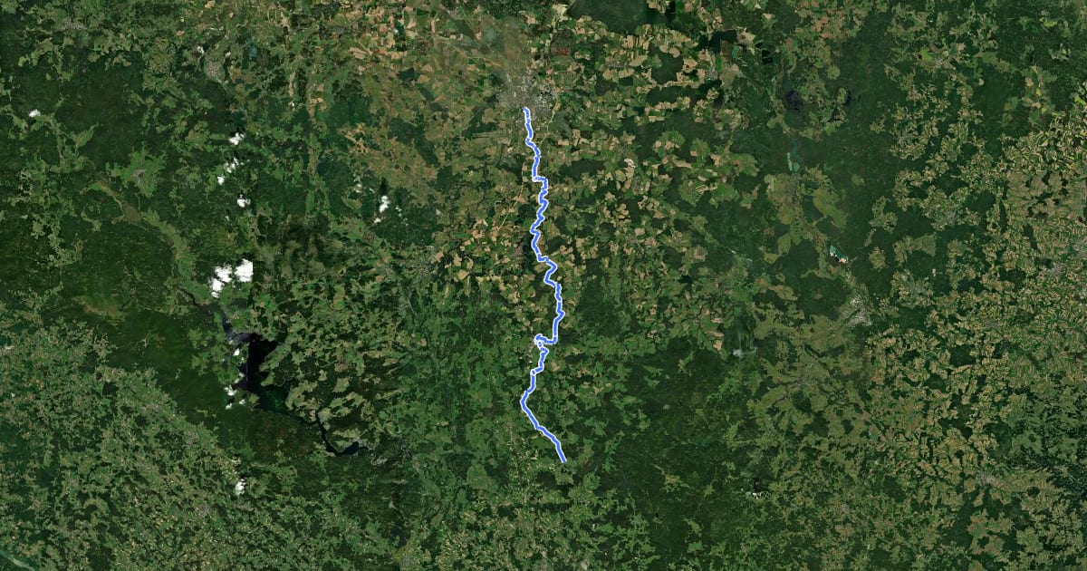 Маршрут 1018 České Budějovice - CT34 на спутниковом снимке