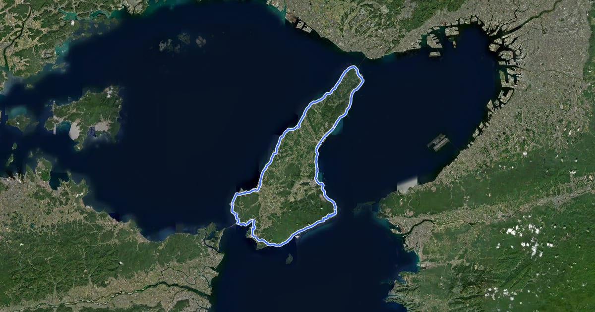 Маршрут 淡路島一周（アワイチ） на спутниковом снимке