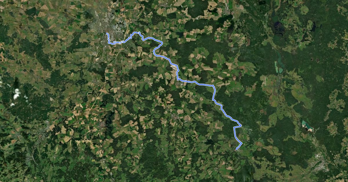 Маршрут 1050 Nové Hrady - České Budějovice на спутниковом снимке