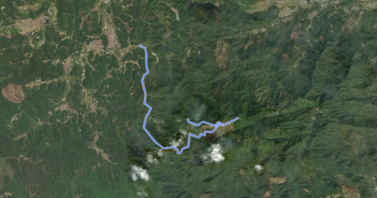 Маршрут 高要风车山 на спутниковом снимке