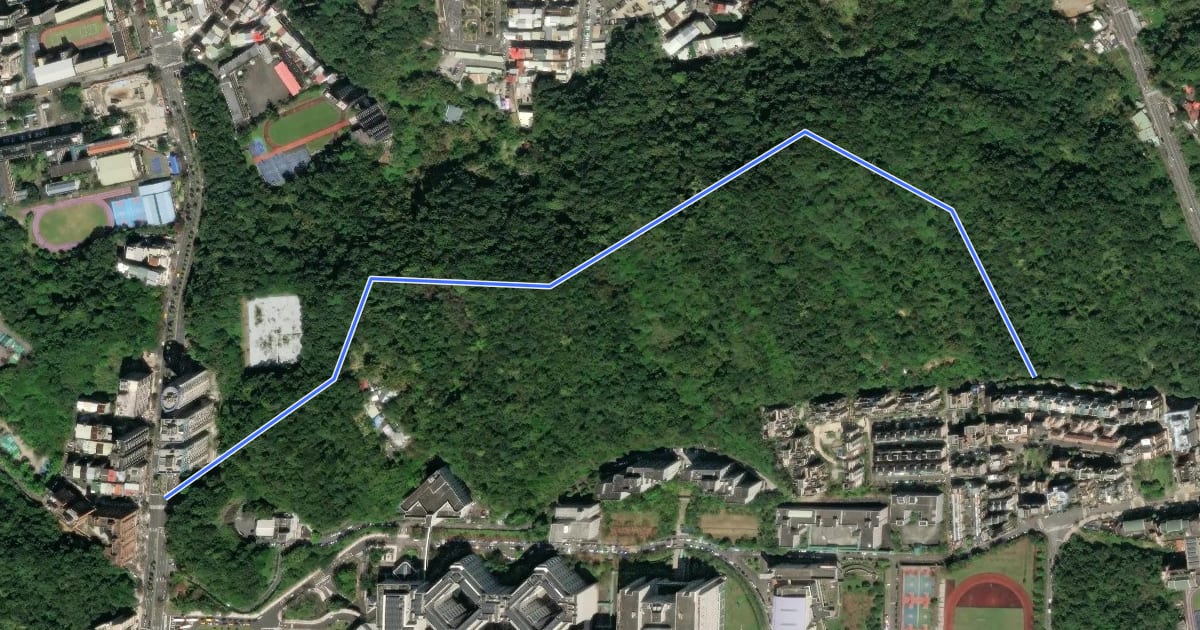 Маршрут 灣仔山登山步道 на спутниковом снимке