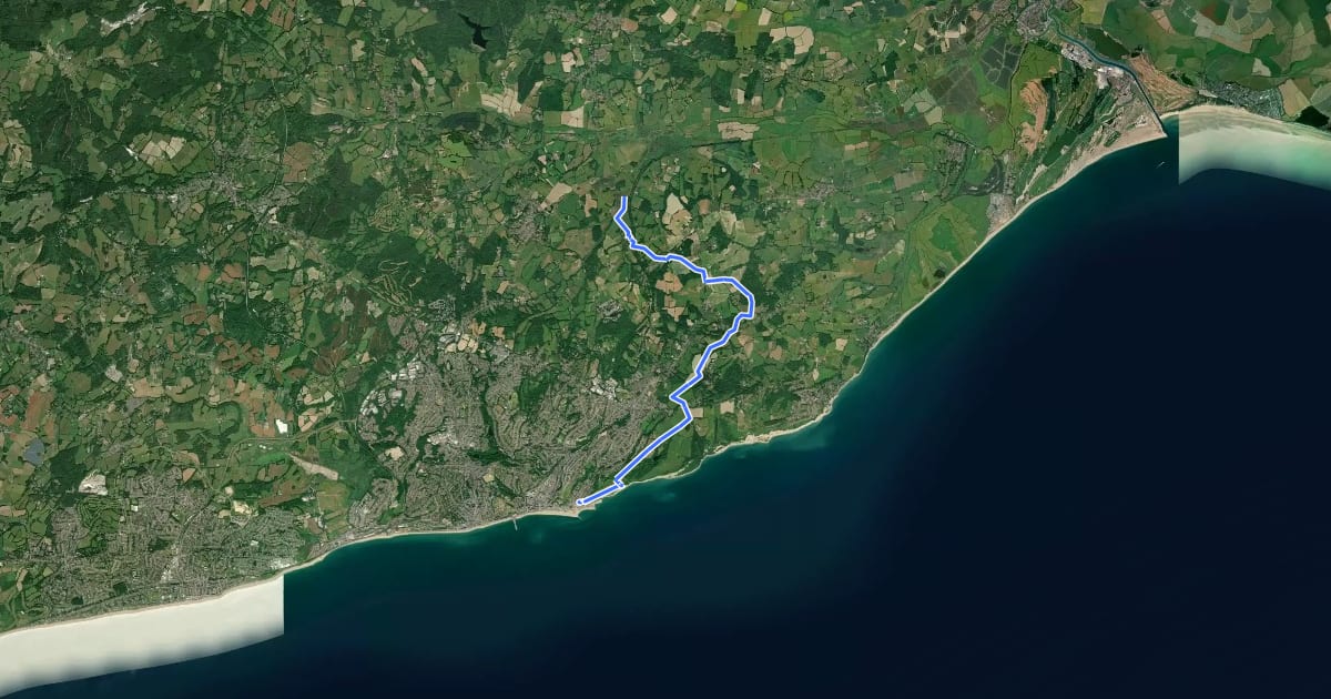 Маршрут 1066 Country Walk - Hastings Link на спутниковом снимке