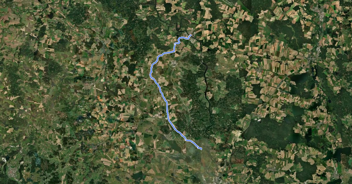 Маршрут 1078 Týn nad Vltavou - Hluboká nad Vltavou на спутниковом снимке