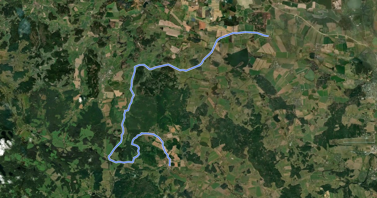 Маршрут 1090 Břehov - Brloh на спутниковом снимке