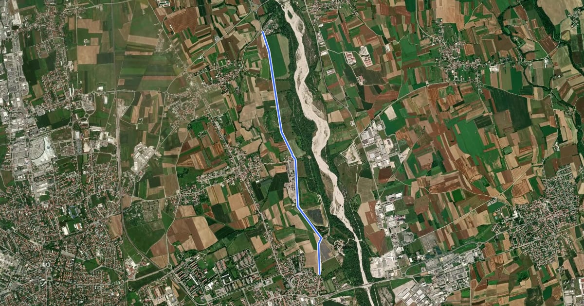 Маршрут 10mila passi Udine - La memoria dell'acqua - Parco del Torre на спутниковом снимке