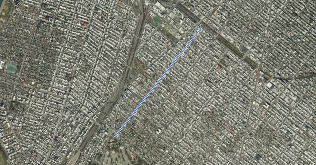 Маршрут 10th Avenue на спутниковом снимке