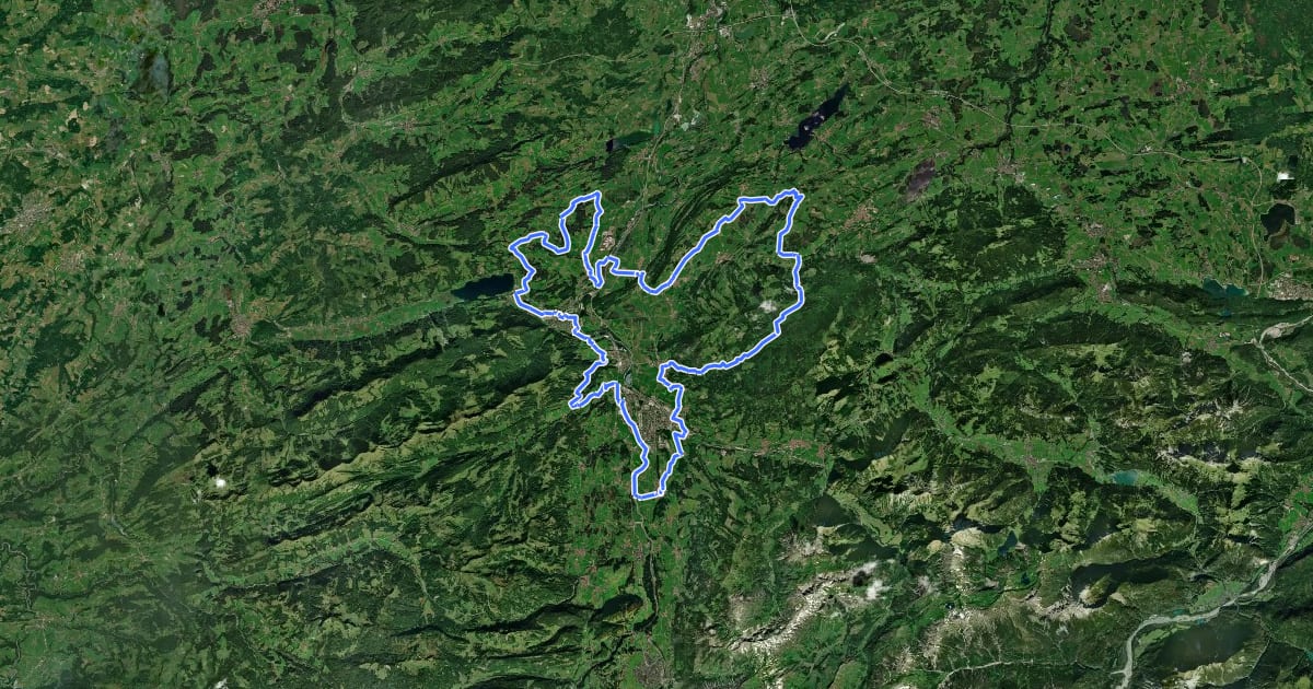Маршрут 11 -Radrundweg Alpsee-Grünten на спутниковом снимке