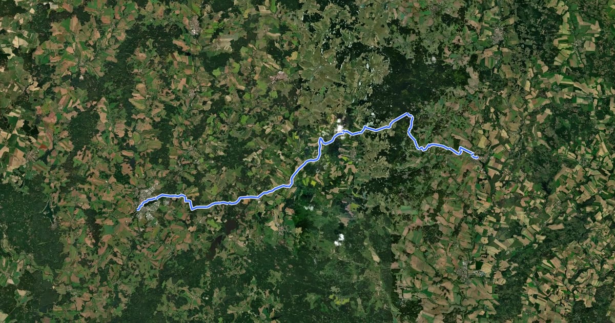 Маршрут 1113 Jindřichův Hradec - Telč на спутниковом снимке