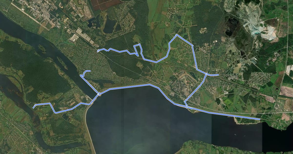 Маршрут 113: Salaspils pērles на спутниковом снимке