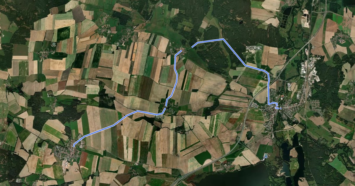 Маршрут 1132 Veselí nad Lužnicí - Bukovsko на спутниковом снимке