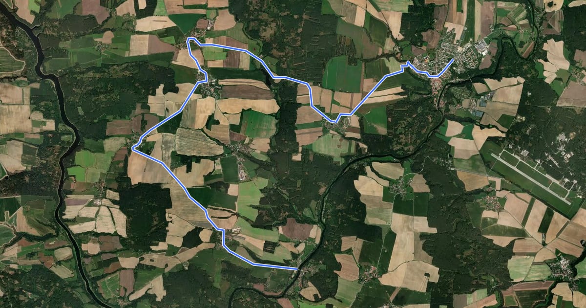 Маршрут 1137 Bechyně - Koloděje nad Lužnicí на спутниковом снимке