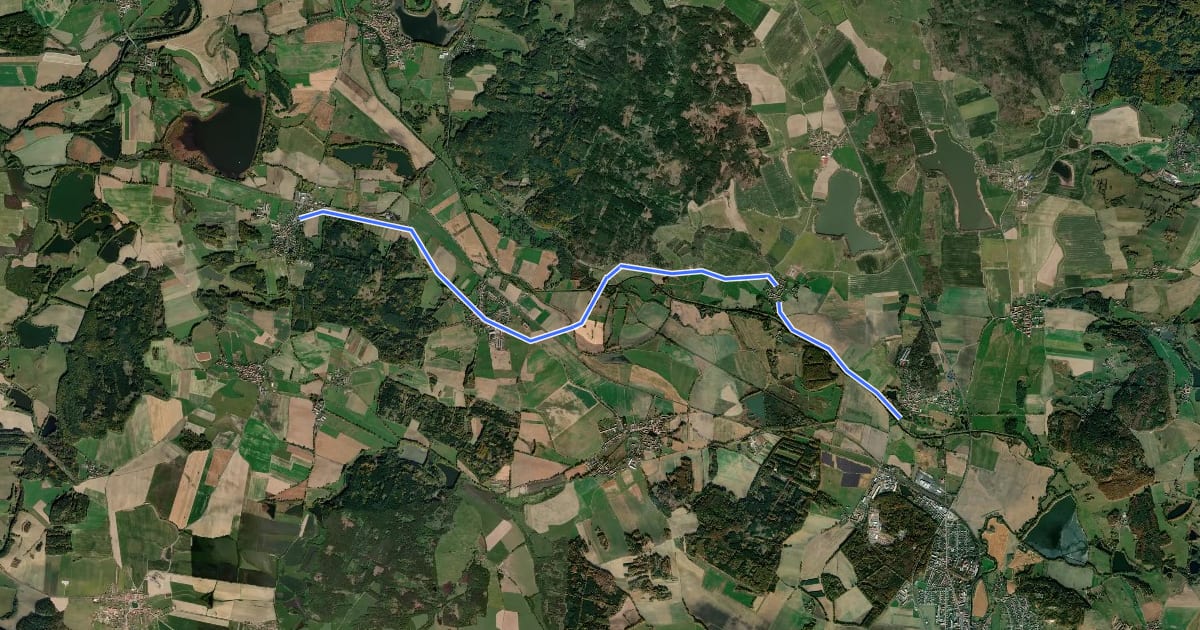 Маршрут 1147 Myšenec - Ražice на спутниковом снимке
