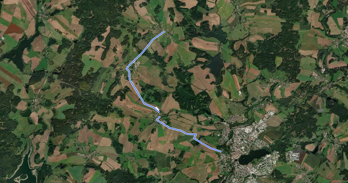 Маршрут 1148 Jindřichův Hradec - Studnice на спутниковом снимке