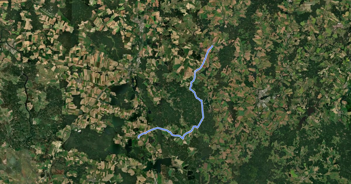 Маршрут 1170 Lomnice nad Lužnicí - Pluhův Žďár на спутниковом снимке