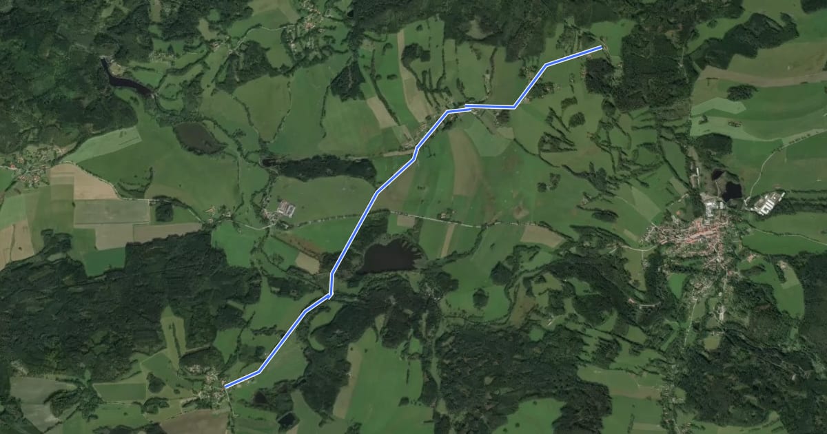Маршрут 1190 Desky - Předlesí-Kamenice на спутниковом снимке