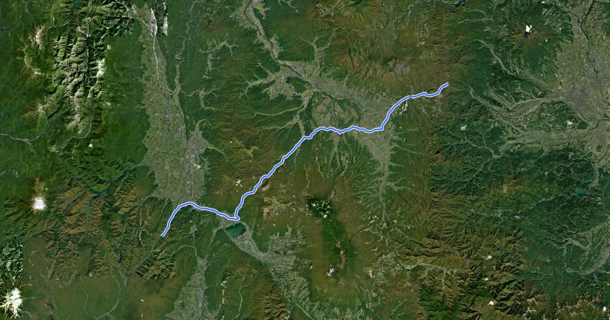 Маршрут 中山道(信濃) на спутниковом снимке