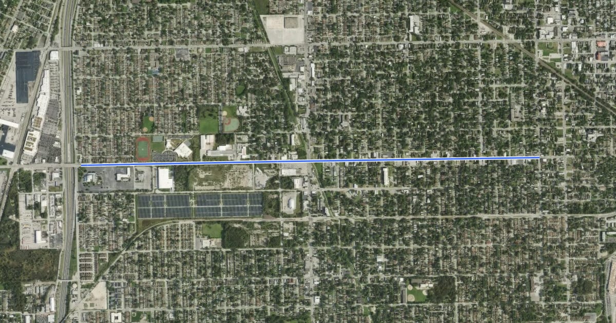Маршрут 119th Street на спутниковом снимке