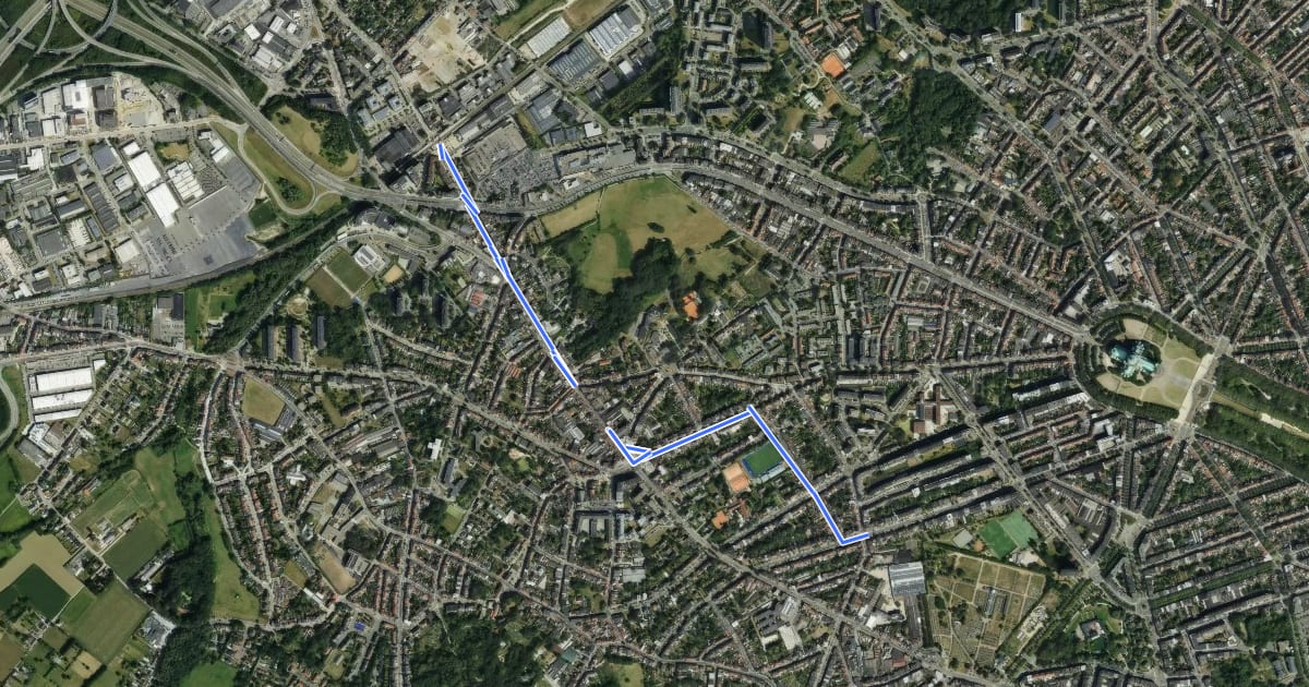 Маршрут 11a Centre/Centrum - Berchem на спутниковом снимке