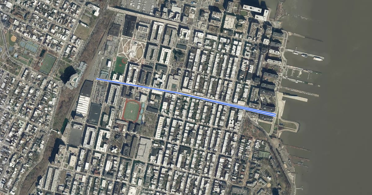 Маршрут 11th Street на спутниковом снимке