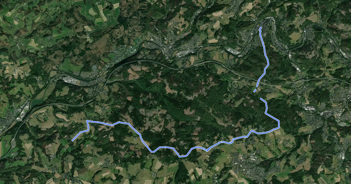 Маршрут [<12] Wanderweg 12 des KEV [Engelskirchen] на спутниковом снимке
