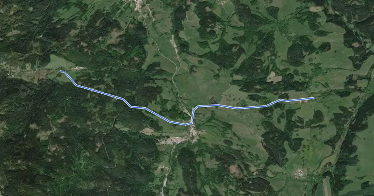 Маршрут 1205 Vyšší Brod - Mnichovice (Martínkovská cesta) на спутниковом снимке