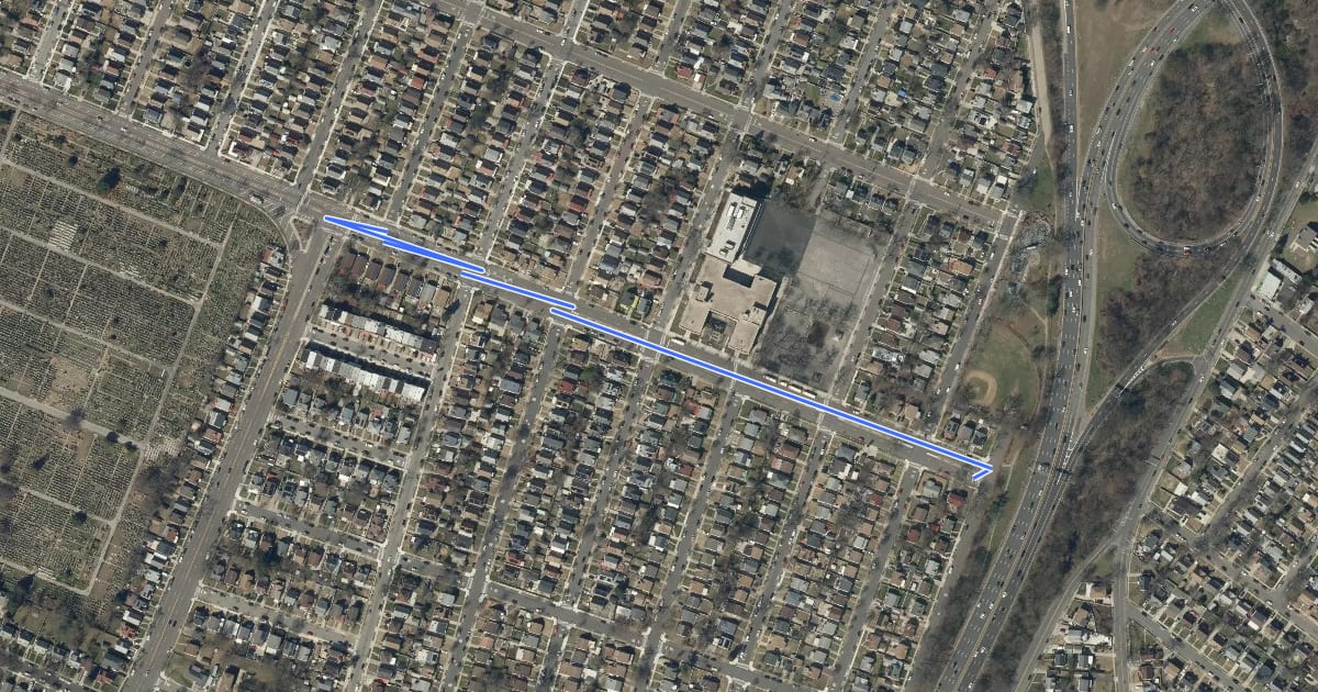 Маршрут 121st Avenue на спутниковом снимке