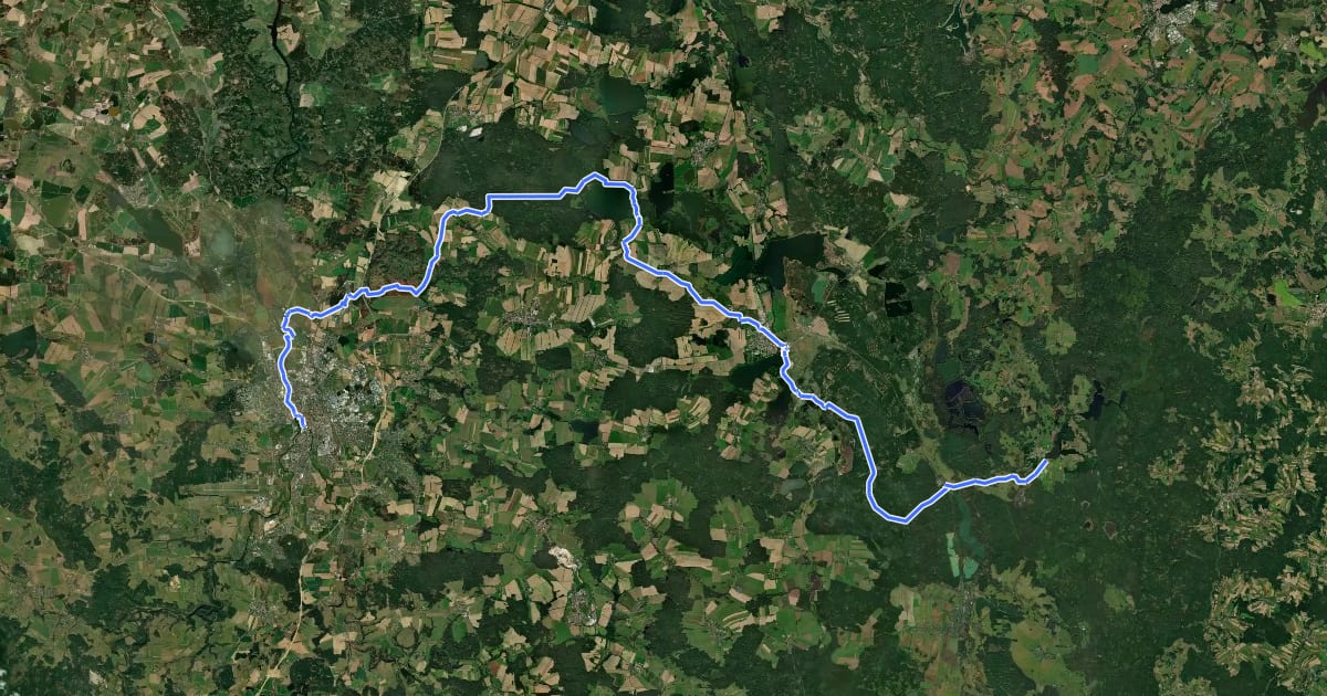 Маршрут 122 Chlum u Třeboně - České Budějovice на спутниковом снимке