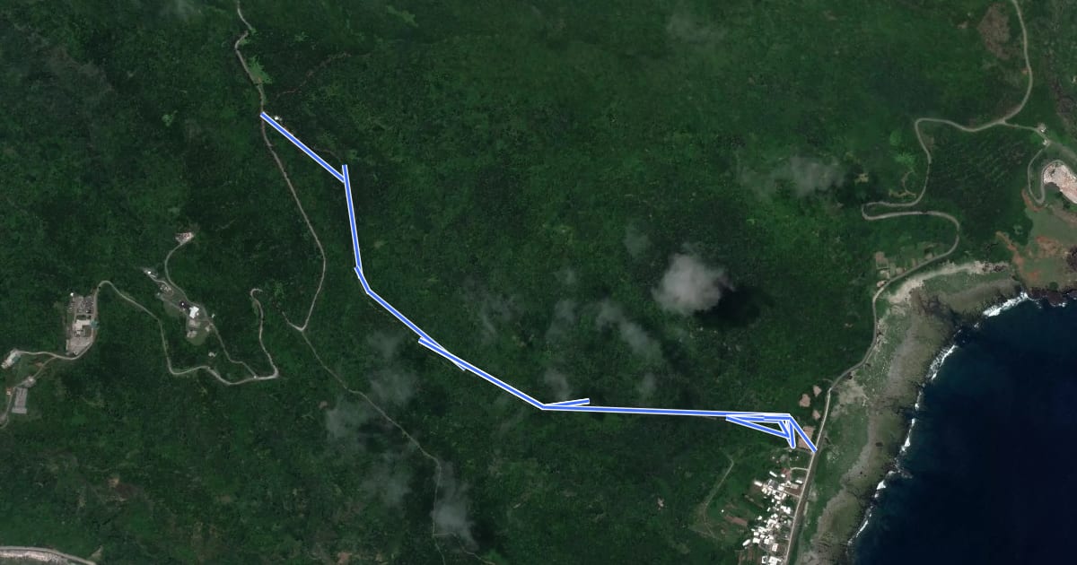 Маршрут 過山古道 на спутниковом снимке
