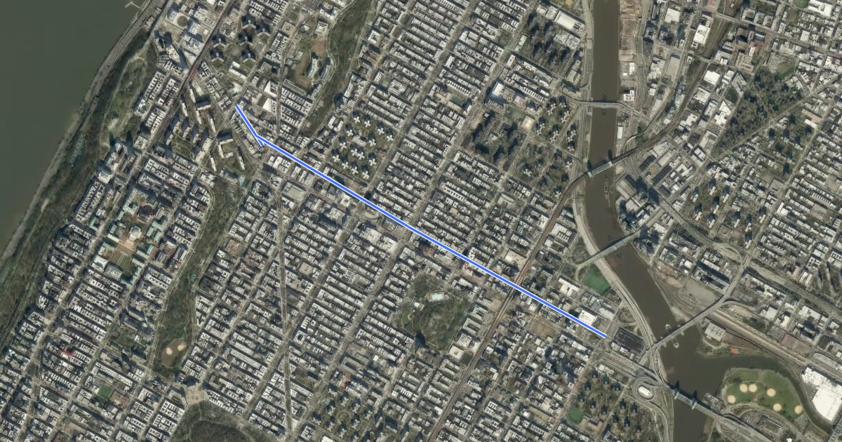 Маршрут 126th Street на спутниковом снимке