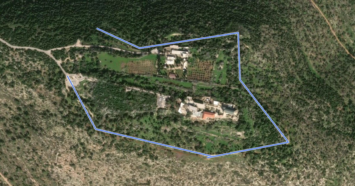 Маршрут שביל הפסגה הר תבור на спутниковом снимке