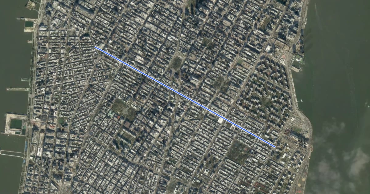 Маршрут 12th Street на спутниковом снимке