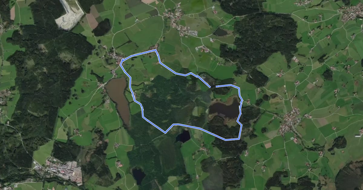 Маршрут 13 – Fünf-Seen-Wanderung – wandern, schwimmen und genießen на спутниковом снимке