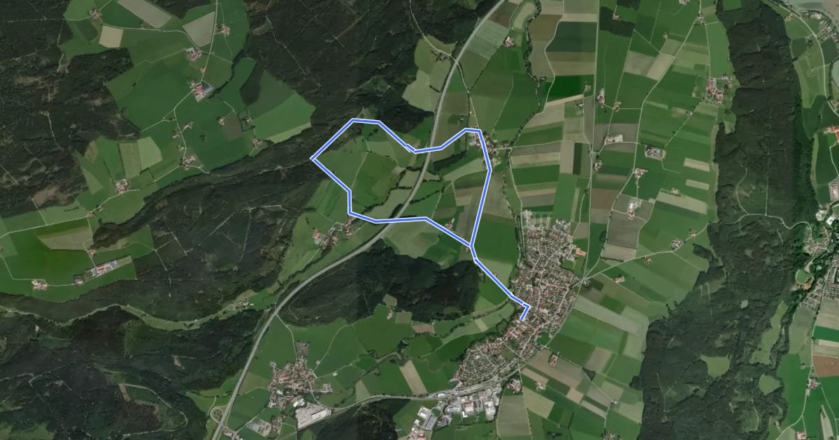 Маршрут 13 - Richtung Eschach - Schoberhof - Eschach - Butscher на спутниковом снимке
